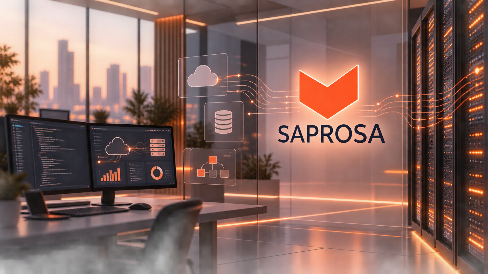 Equipo de SAPROSA revisando una solución digital empresarial